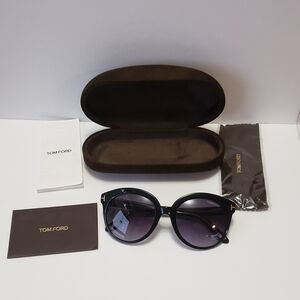 Tom Ford Women's Monica TF429 Black Frame Sunglasses with Gradient Lenses